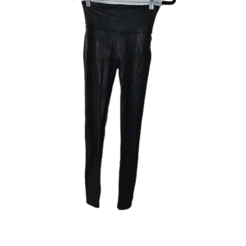 Spanx Faux Leather Shiny Black Leggings Women's‎ Size Small